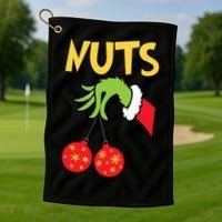 Chest Nuts Matching Chestnuts Funny Christmas Couples Nuts Golf Towel thumb 1