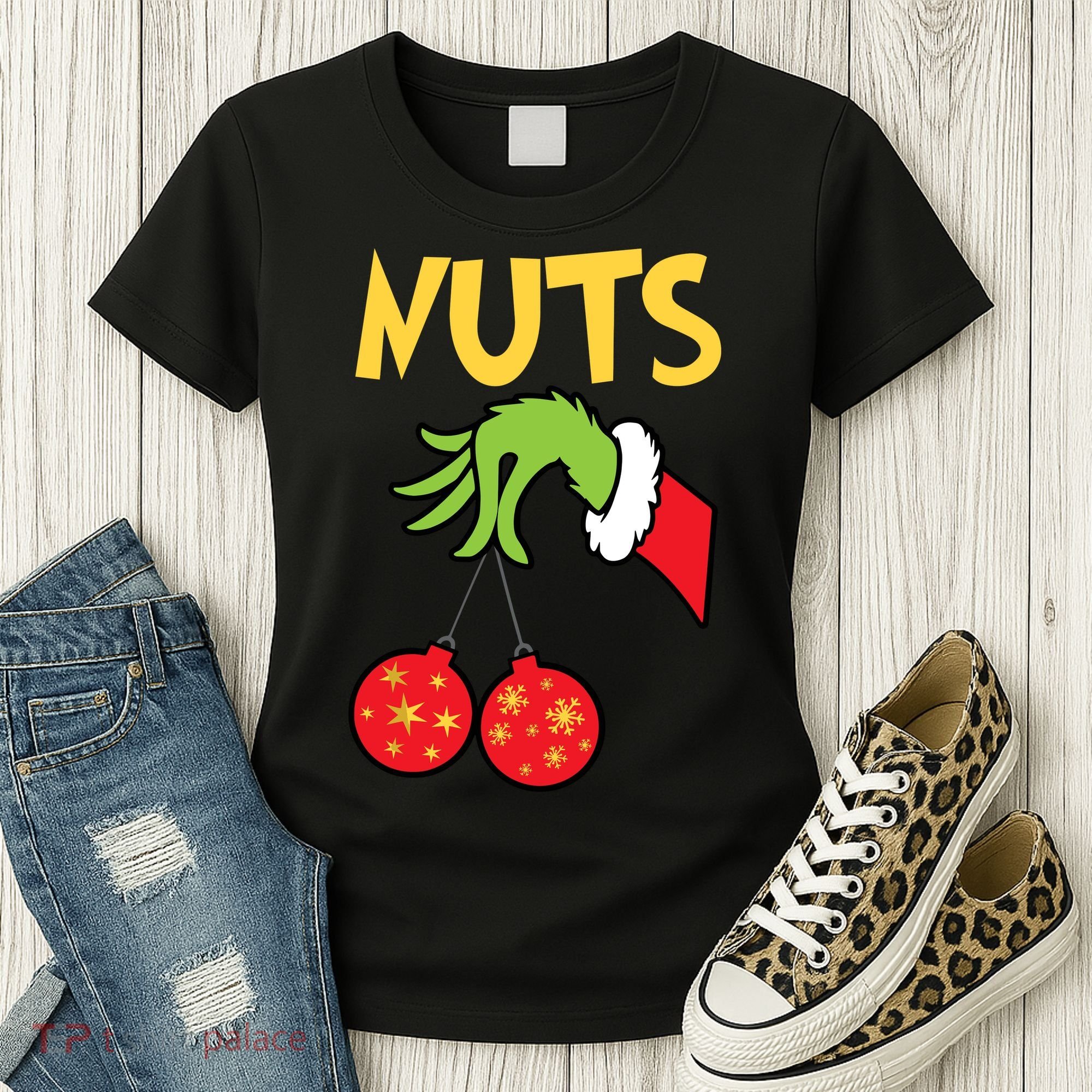 Chest Nuts Matching Chestnuts Funny Christmas Couples Nuts Women's T-Shirt