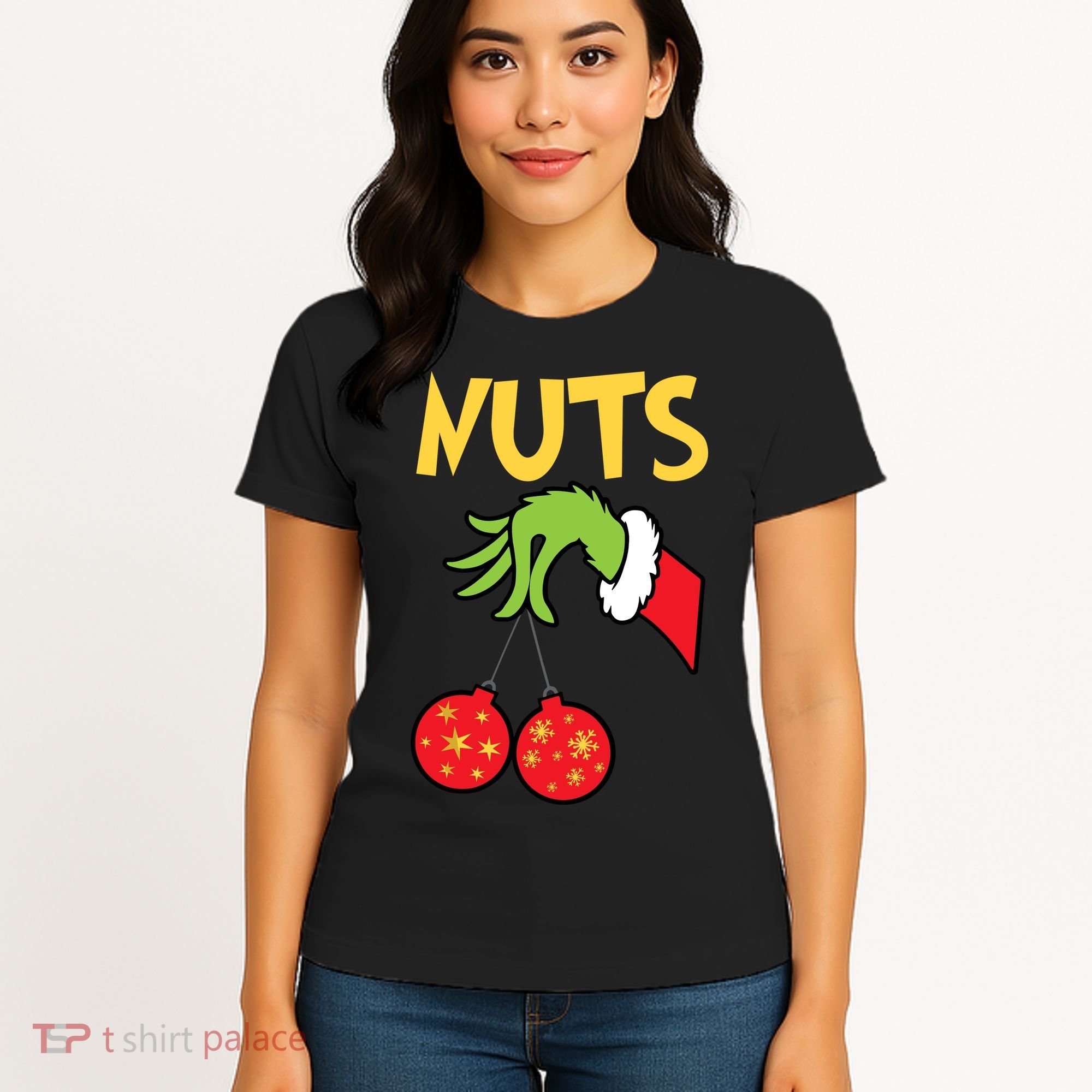 Chest Nuts Matching Chestnuts Funny Christmas Couples Nuts Women's T-Shirt