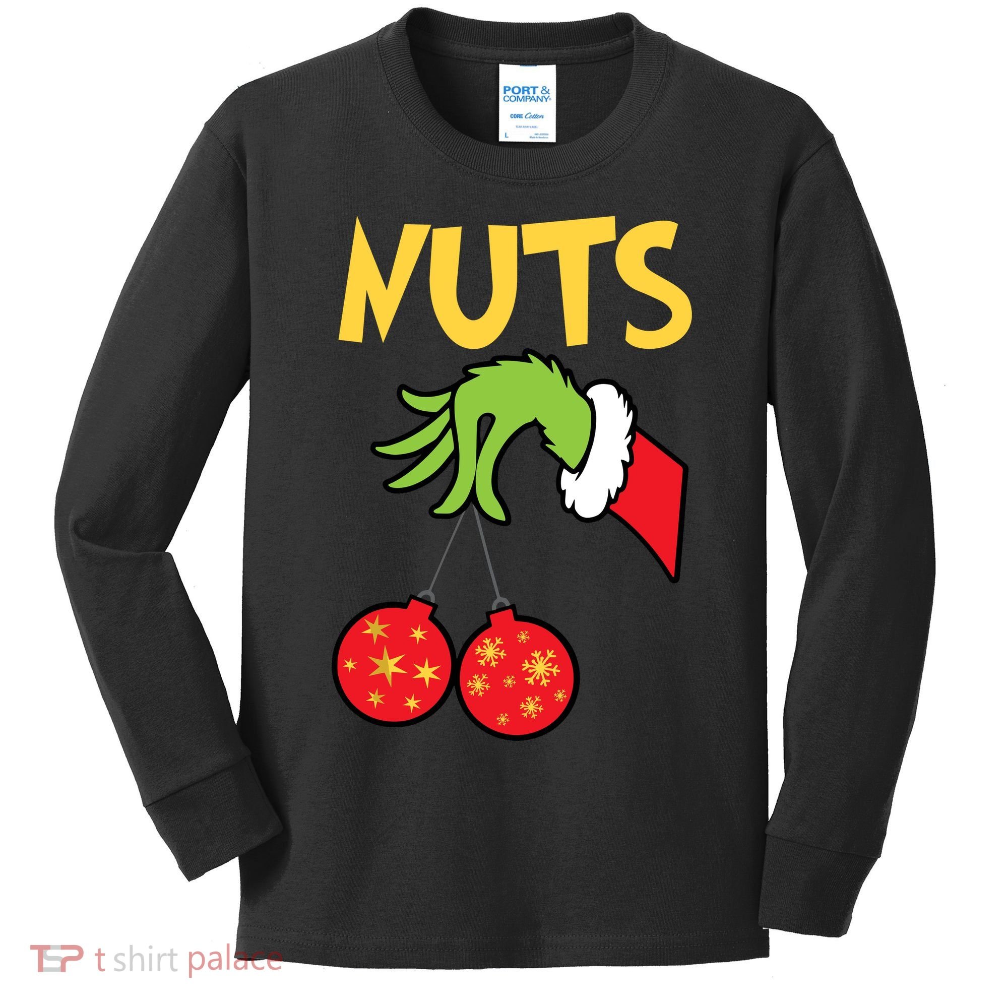 Chest Nuts Matching Chestnuts Funny Christmas Couples Nuts Kids Long Sleeve Shirt