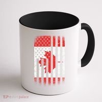 Canada Usa Mashup Maple Leaf Retro Flag Coffee Mug thumb 1