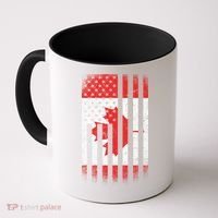 Canada Usa Mashup Maple Leaf Retro Flag Coffee Mug thumb 0