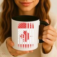 Canada Usa Mashup Maple Leaf Retro Flag Coffee Mug thumb 3