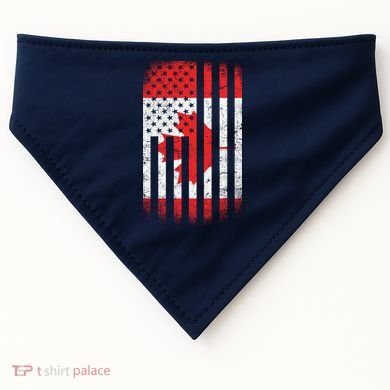 Canada Usa Mashup Maple Leaf Retro Flag USA-Made Doggie Bandana