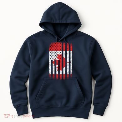 Canada Usa Mashup Maple Leaf Retro Flag Hoodie