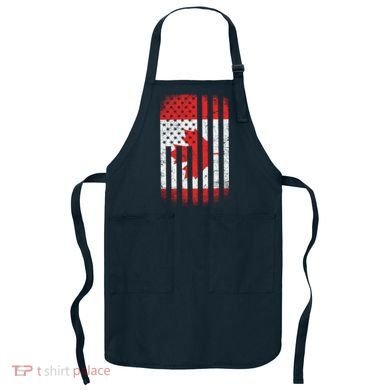Canada Usa Mashup Maple Leaf Retro Flag Apron