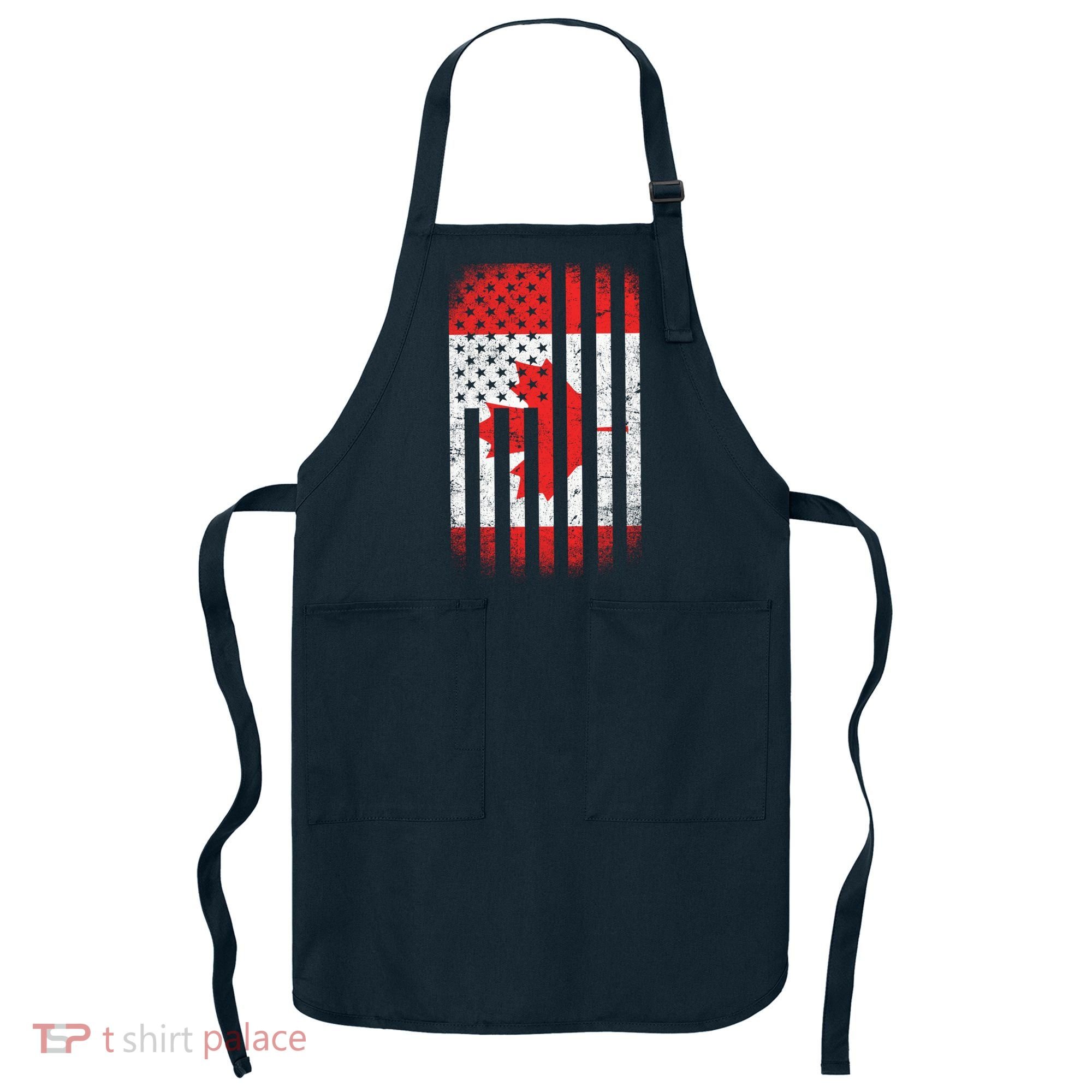 Canada Usa Mashup Maple Leaf Retro Flag Apron