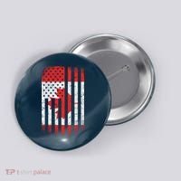 Canada Usa Mashup Maple Leaf Retro Flag Button thumb 0
