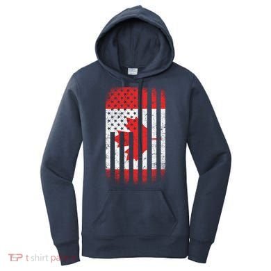 Canada Usa Mashup Maple Leaf Retro Flag Women's Hoodie
