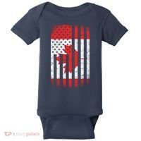 Canada Usa Mashup Maple Leaf Retro Flag Baby Bodysuit thumb 0