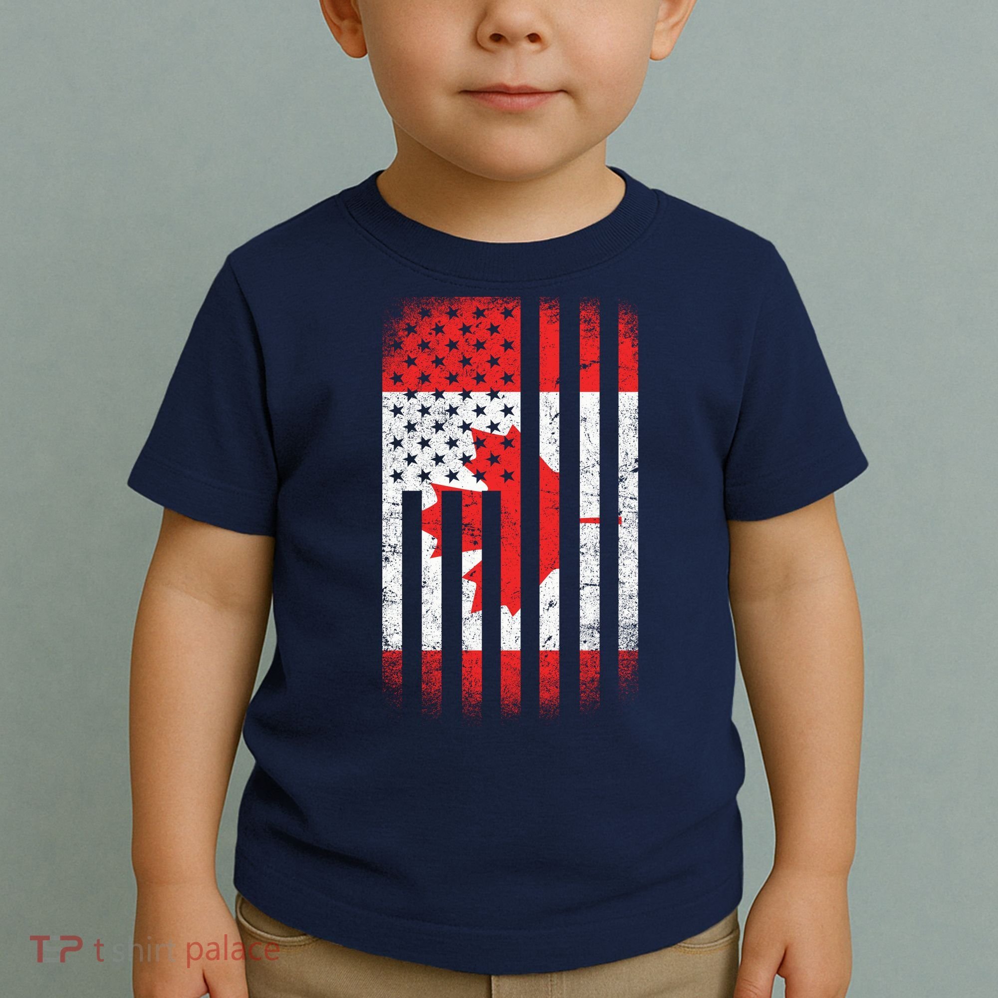 Canada Usa Mashup Maple Leaf Retro Flag Toddler T-Shirt