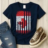 Canada Usa Mashup Maple Leaf Retro Flag Women's T-Shirt thumb 3
