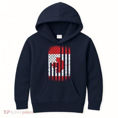 Canada Usa Mashup Maple Leaf Retro Flag Kids Hoodie
