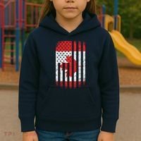 Canada Usa Mashup Maple Leaf Retro Flag Kids Hoodie thumb 3
