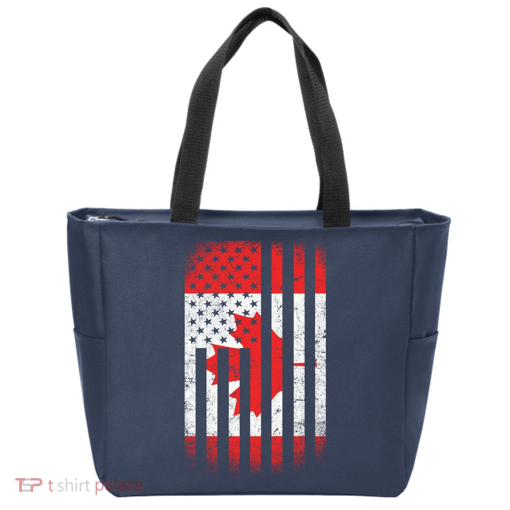 Canada Usa Mashup Maple Leaf Retro Flag Tote Bag