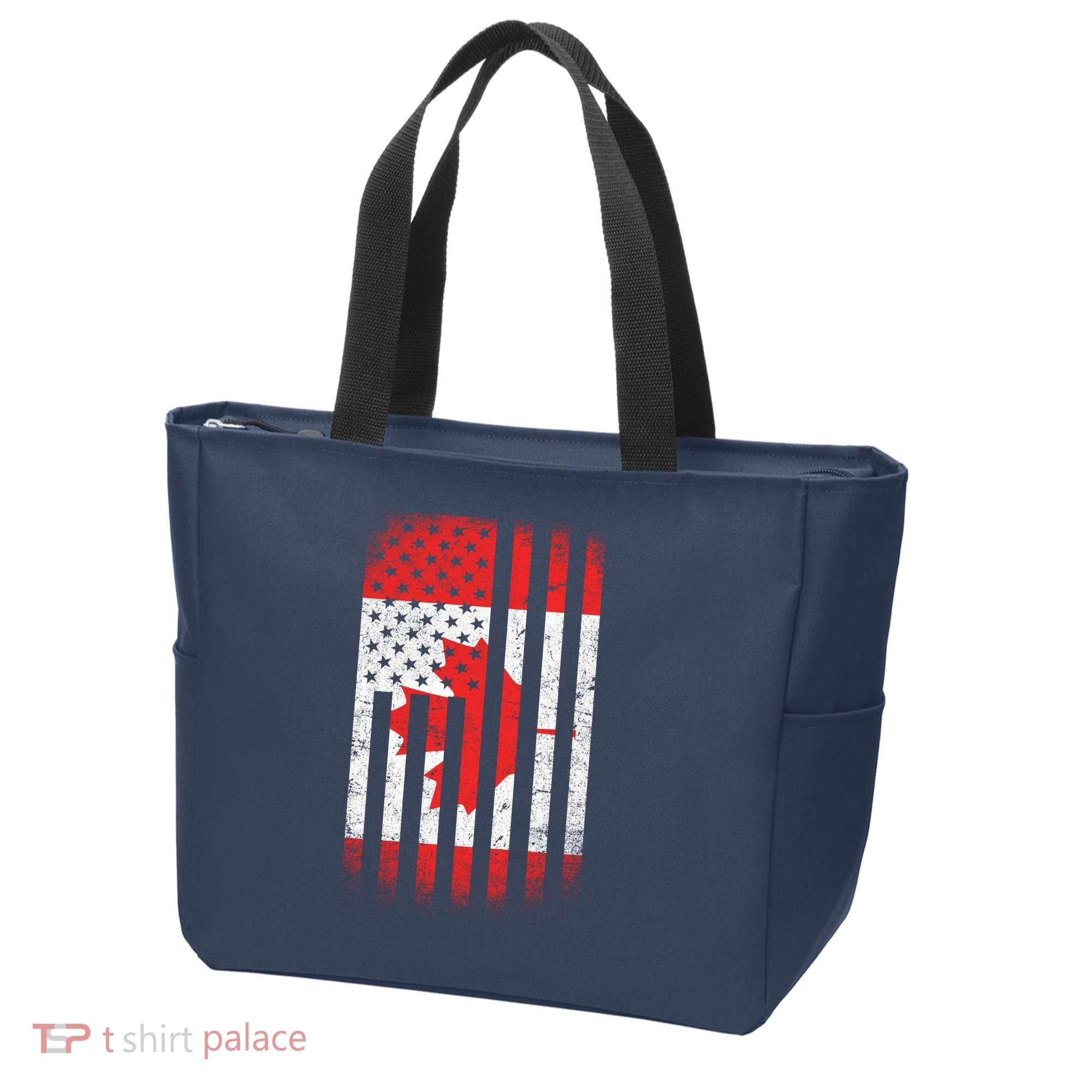 Canada Usa Mashup Maple Leaf Retro Flag Tote Bag