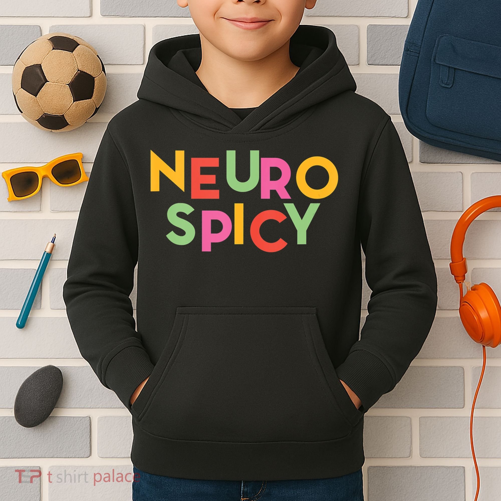 Cool Neurospicy Neuro Spicy Neurotypical Neurodiversity Adhd Kids Hoodie