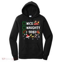 Christmas Nice Naughty I Tried Xmas Tree Light Women's Hoodie thumb 0