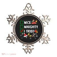 Christmas Nice Naughty I Tried Xmas Tree Light Ornament thumb 0