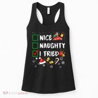Christmas Nice Naughty I Tried Xmas Tree Light Women's Tank Top thumb 0