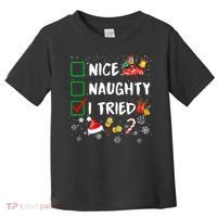 Christmas Nice Naughty I Tried Xmas Tree Light Toddler T-Shirt thumb 0