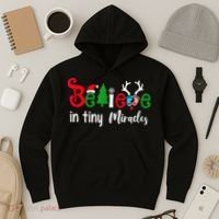 Christmas Nicu Nurse Believe In Tiny Miracles Hoodie thumb 3