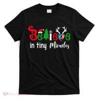 Christmas Nicu Nurse Believe In Tiny Miracles T-Shirt thumb 0