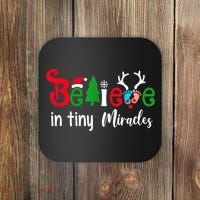 Christmas Nicu Nurse Believe In Tiny Miracles Coaster thumb 0