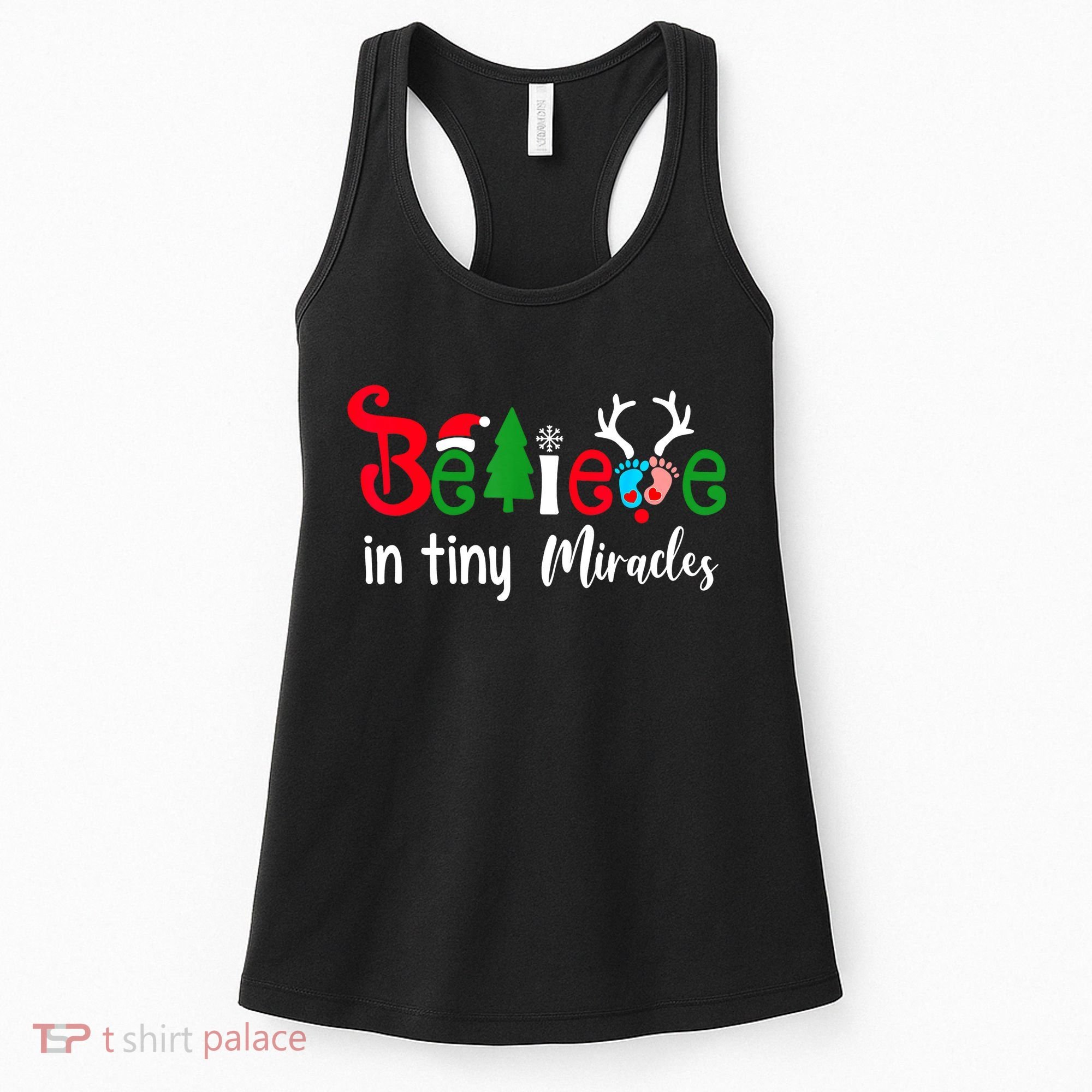 Christmas Nicu Nurse Believe In Tiny Miracles Women's Tank Top