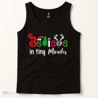 Christmas Nicu Nurse Believe In Tiny Miracles Tank Top thumb 2