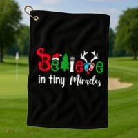 Christmas Nicu Nurse Believe In Tiny Miracles Golf Towel thumb 1