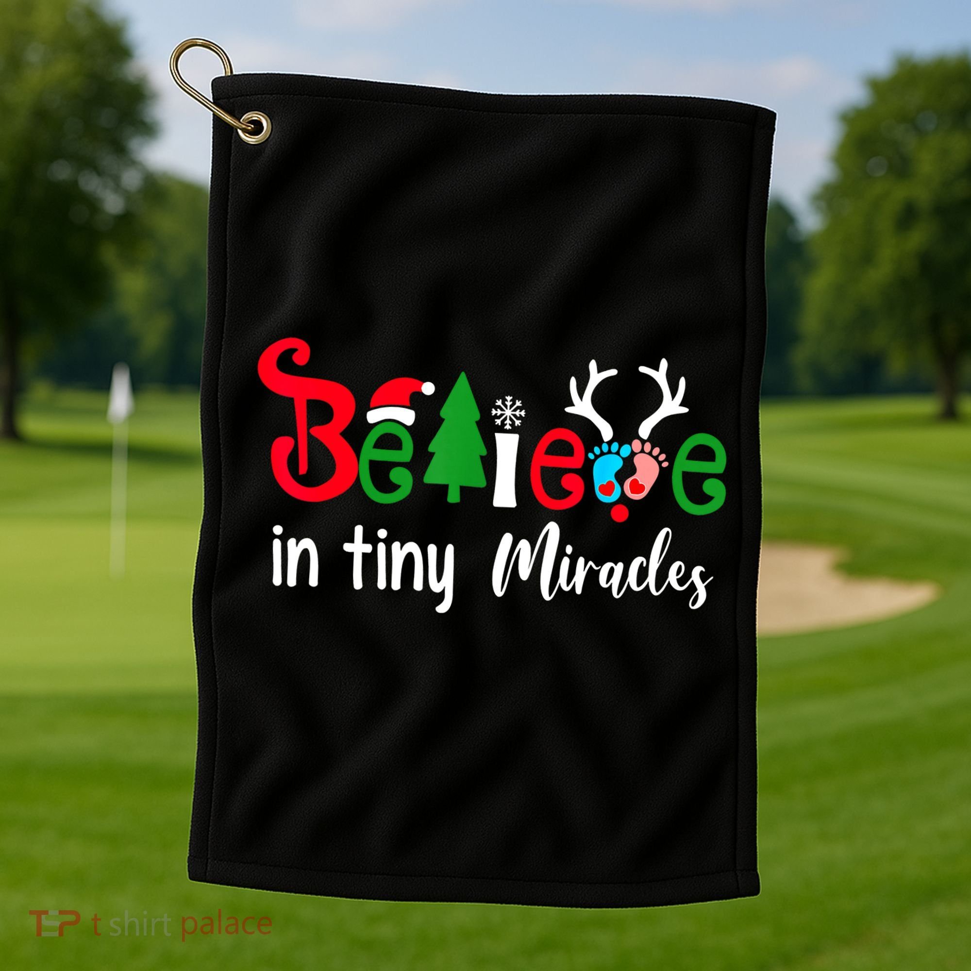 Christmas Nicu Nurse Believe In Tiny Miracles Golf Towel