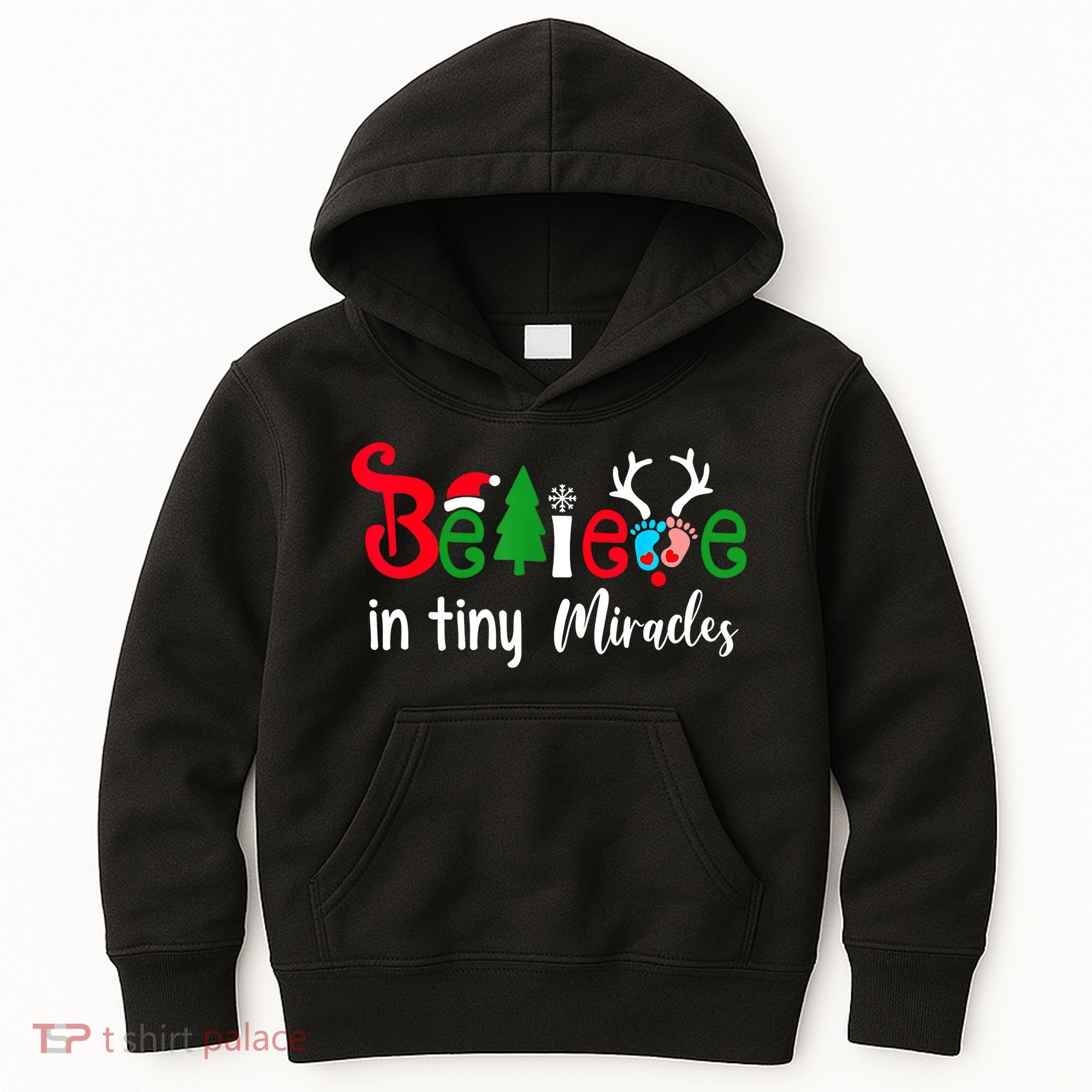 Christmas Nicu Nurse Believe In Tiny Miracles Kids Hoodie