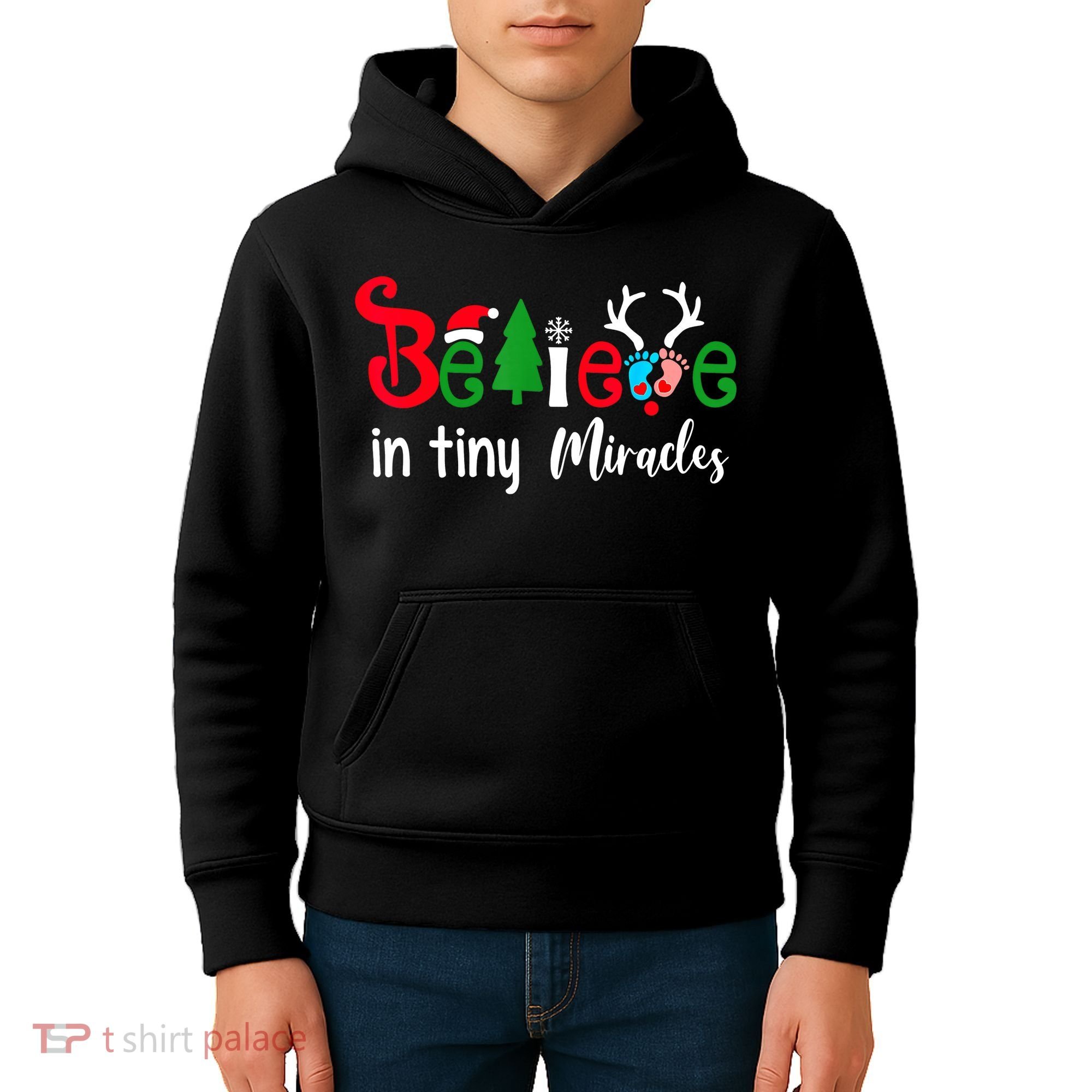 Christmas Nicu Nurse Believe In Tiny Miracles Kids Hoodie