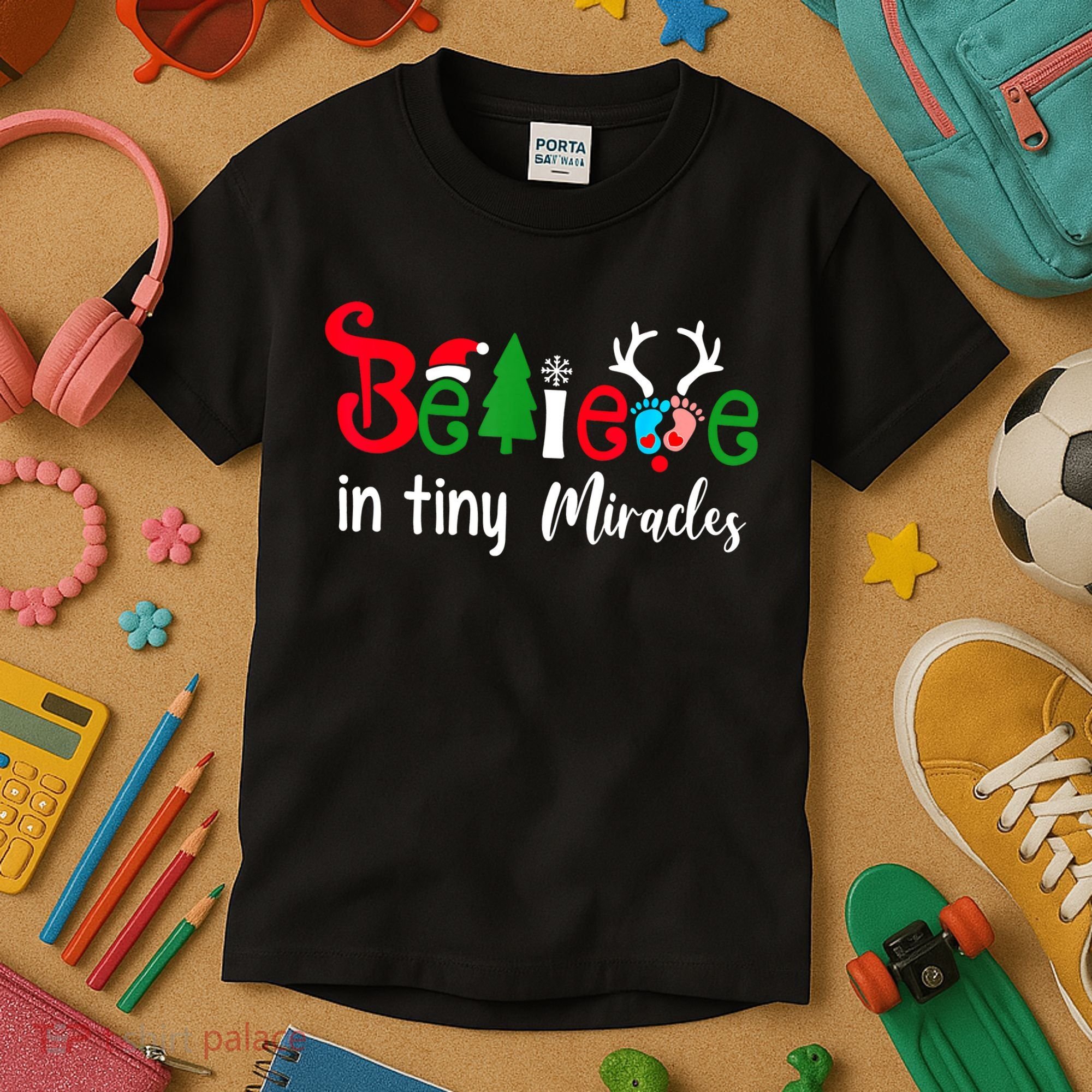Christmas Nicu Nurse Believe In Tiny Miracles Kids T-Shirt