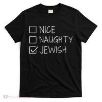 christmas nice naughty jewish for hanukkah hebrew  T-Shirt thumb 0