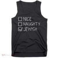 christmas nice naughty jewish for hanukkah hebrew  Tank Top thumb 0
