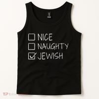 christmas nice naughty jewish for hanukkah hebrew  Tank Top thumb 2