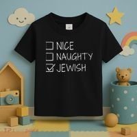 christmas nice naughty jewish for hanukkah hebrew  Toddler T-Shirt thumb 3