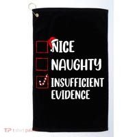 Christmas Nice Naughty Insufficient Evidence Santa Golf Towel thumb 0