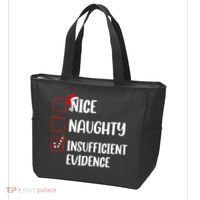 Christmas Nice Naughty Insufficient Evidence Santa Tote Bag thumb 3