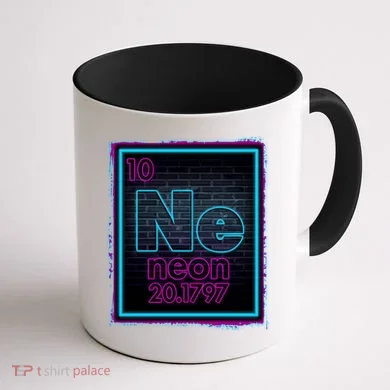 Cool NE Neon Light Periodic Table Element Coffee Mug back