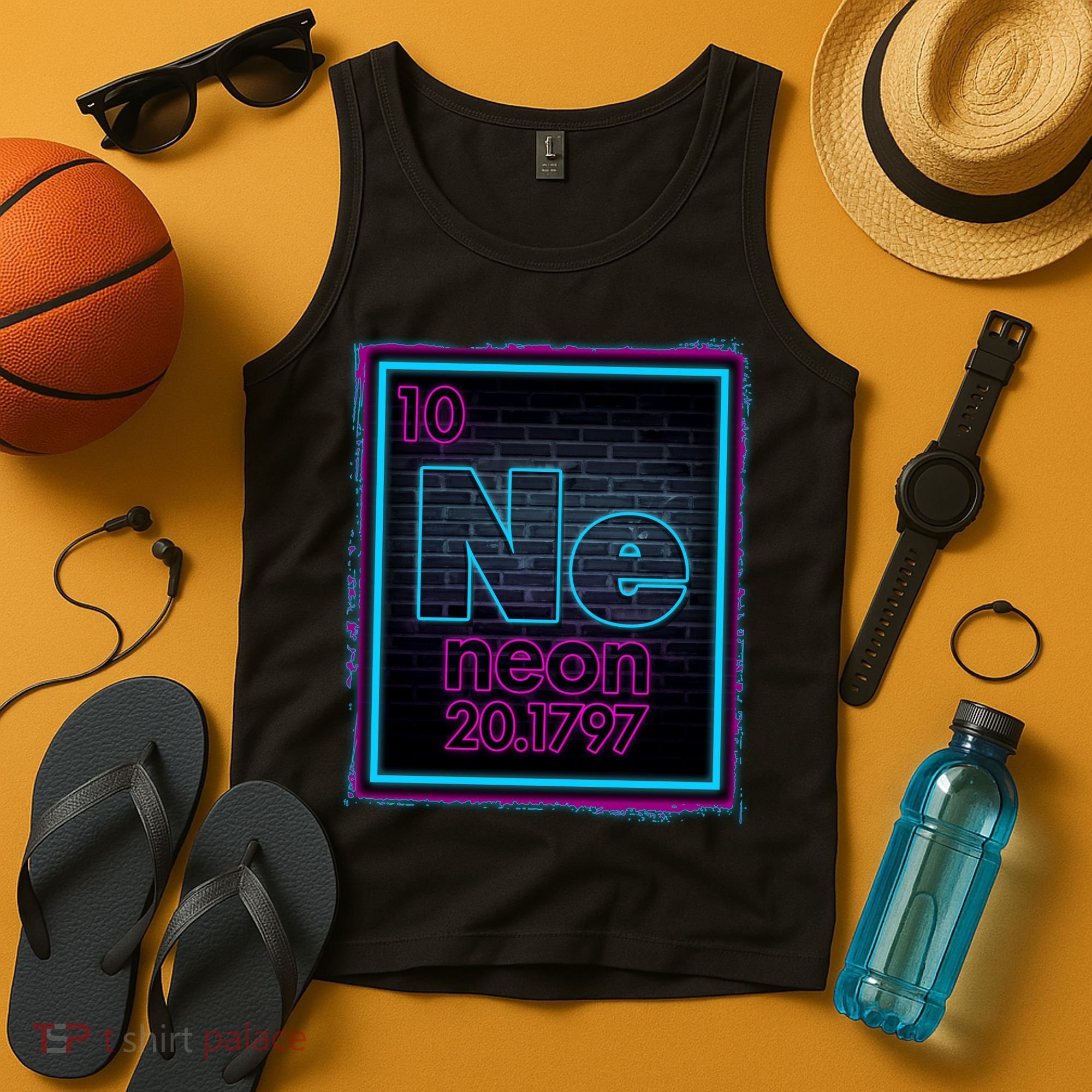 Cool NE Neon Light Periodic Table Element Tank Top