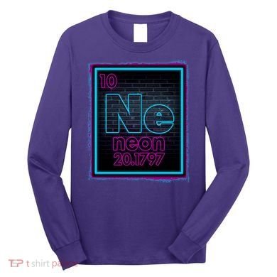 Cool NE Neon Light Periodic Table Element Long Sleeve Shirt