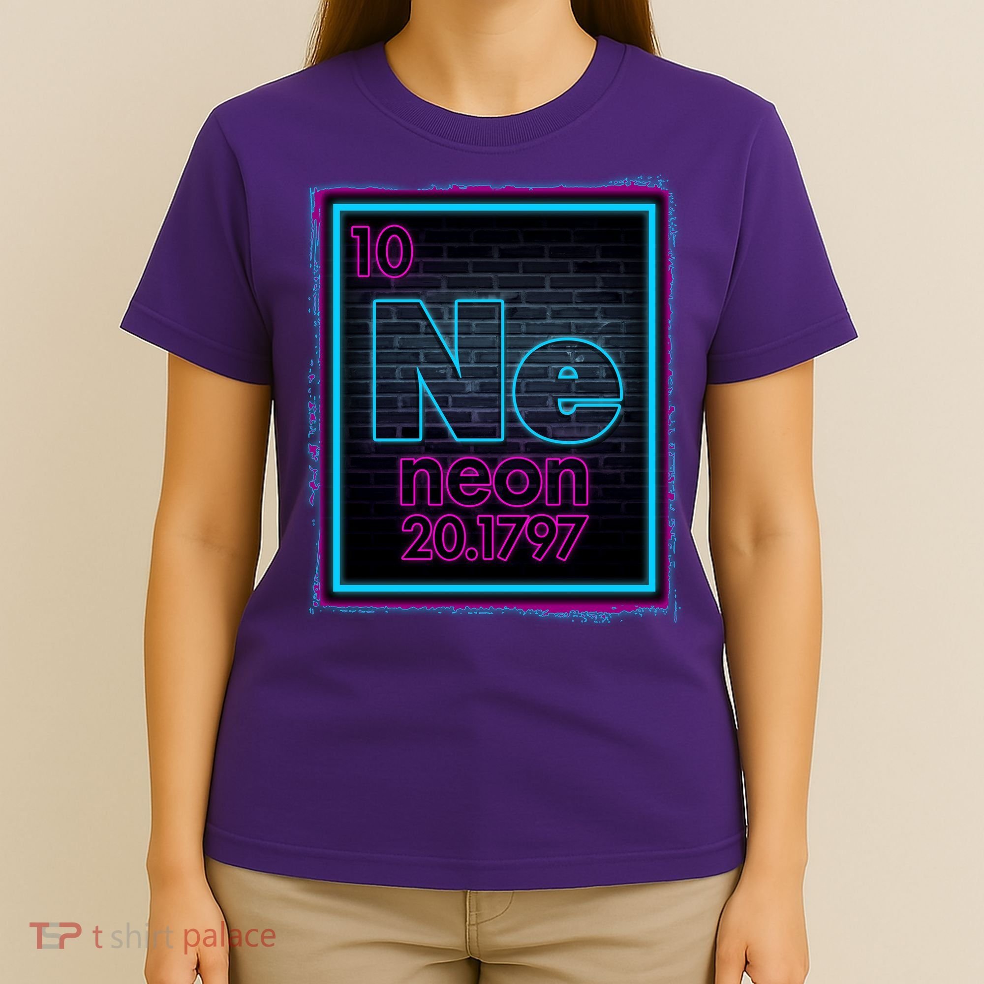Cool NE Neon Light Periodic Table Element T-Shirt