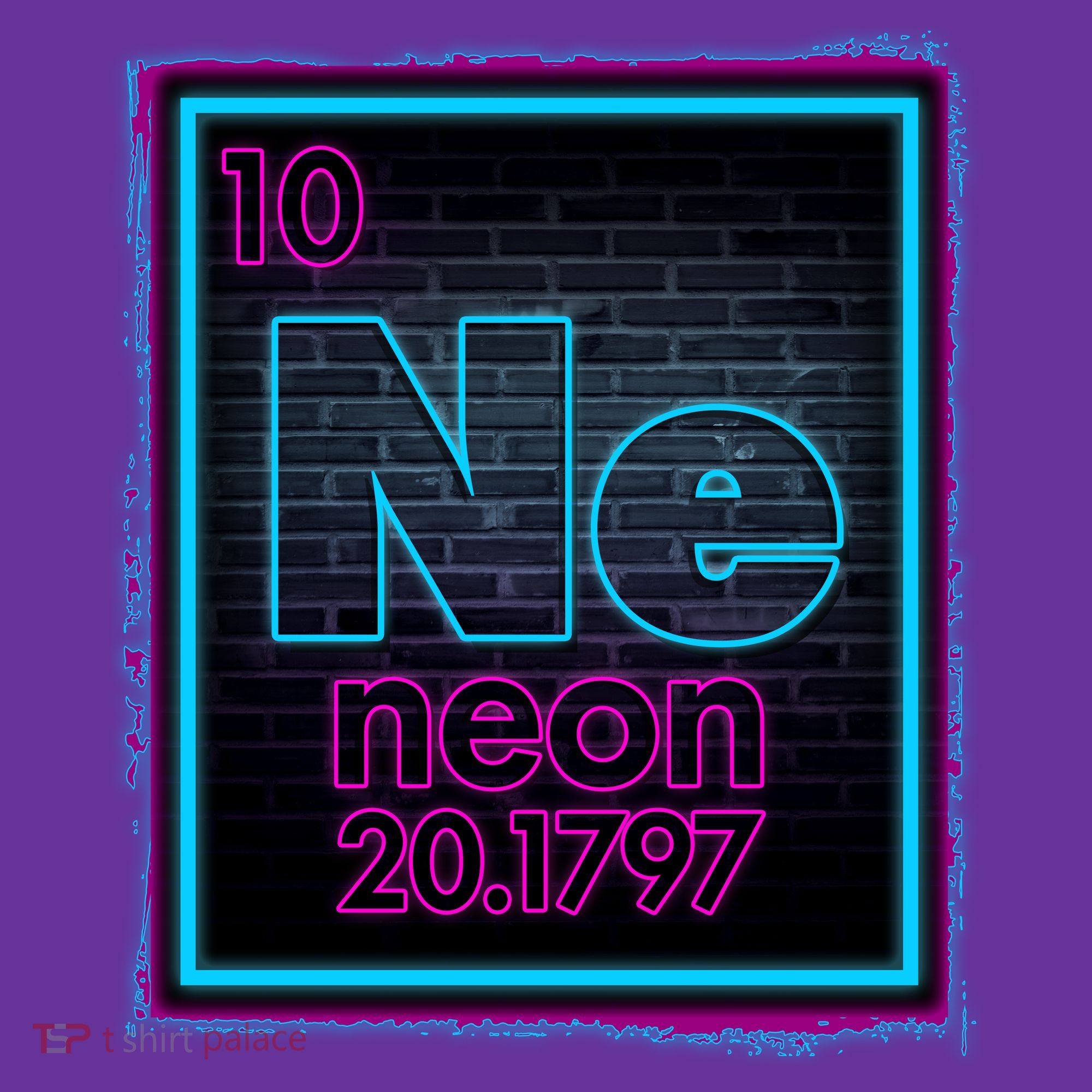 Cool NE Neon Light Periodic Table Element T-Shirt