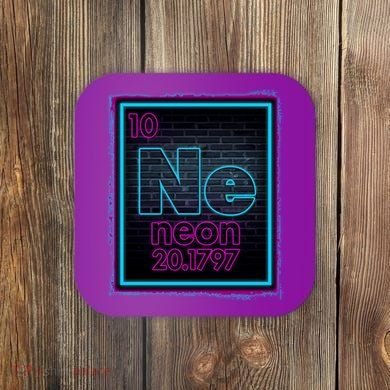 Cool NE Neon Light Periodic Table Element Coaster