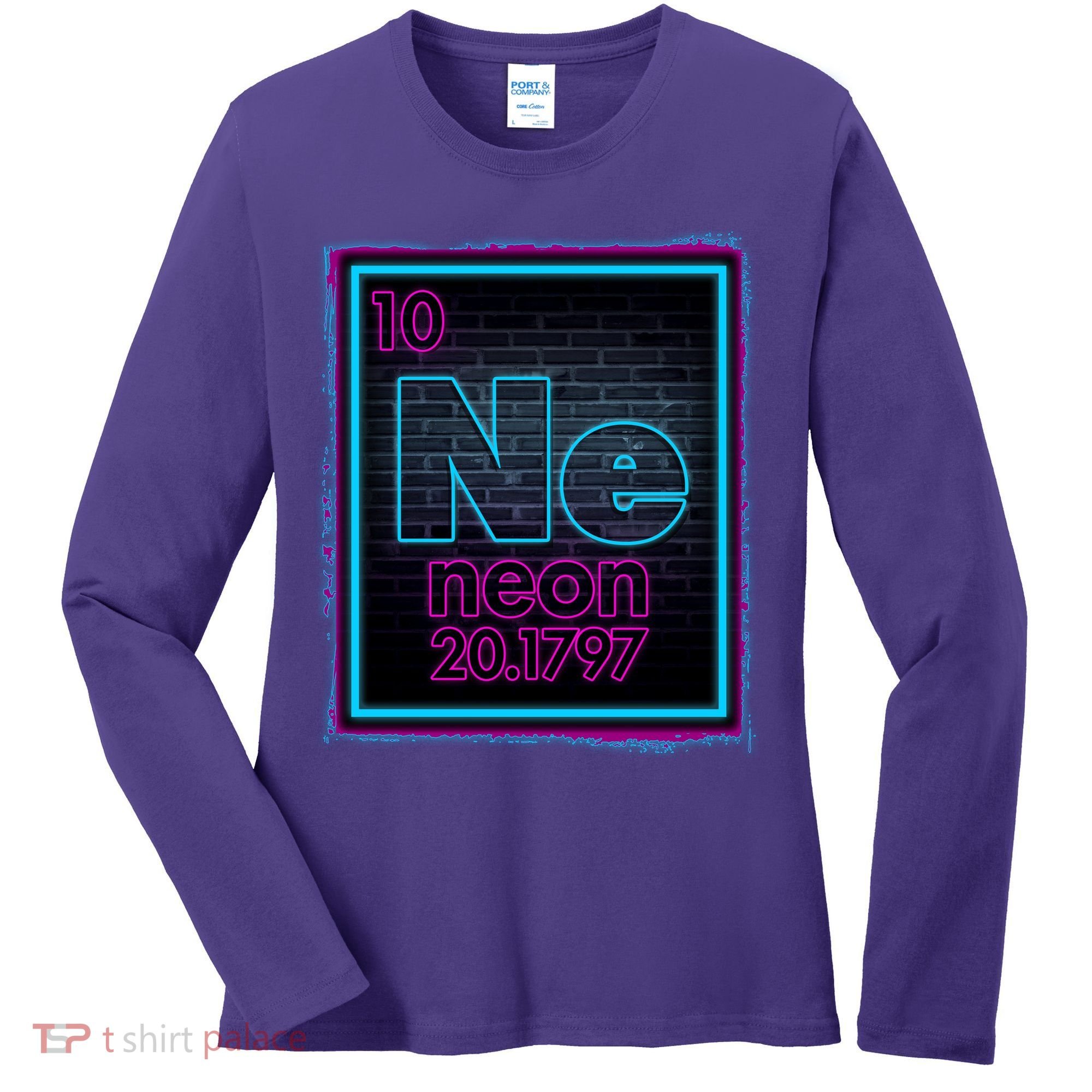 Cool NE Neon Light Periodic Table Element Women's Long Sleeve Shirt