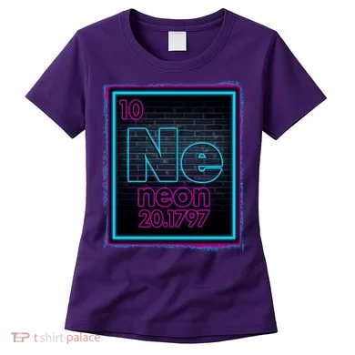 Cool NE Neon Light Periodic Table Element Women's T-Shirt
