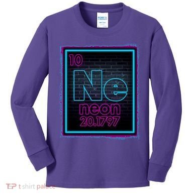 Cool NE Neon Light Periodic Table Element Kids Long Sleeve Shirt